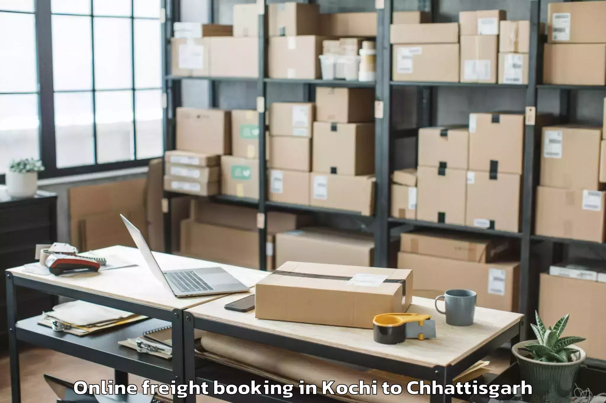 Affordable Kochi to Kurud Online Freight Booking